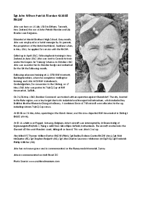 A preview of a PDF biography for Riordan, John Milton Patrick